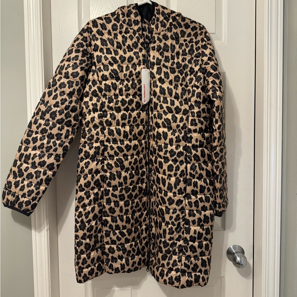Jillian harris jilly jill leopard jacket size large.